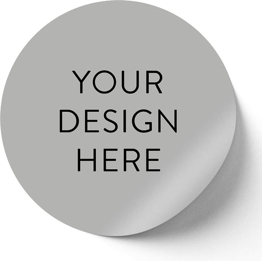 100 Custom Vinyl Stickers - Upload Your own Image, Text, Design, Logo - Personalized Logo Labels for Handmade, Packaging, Bottle, Jars, Candle, Brand Stickers (Gray, 5x5)