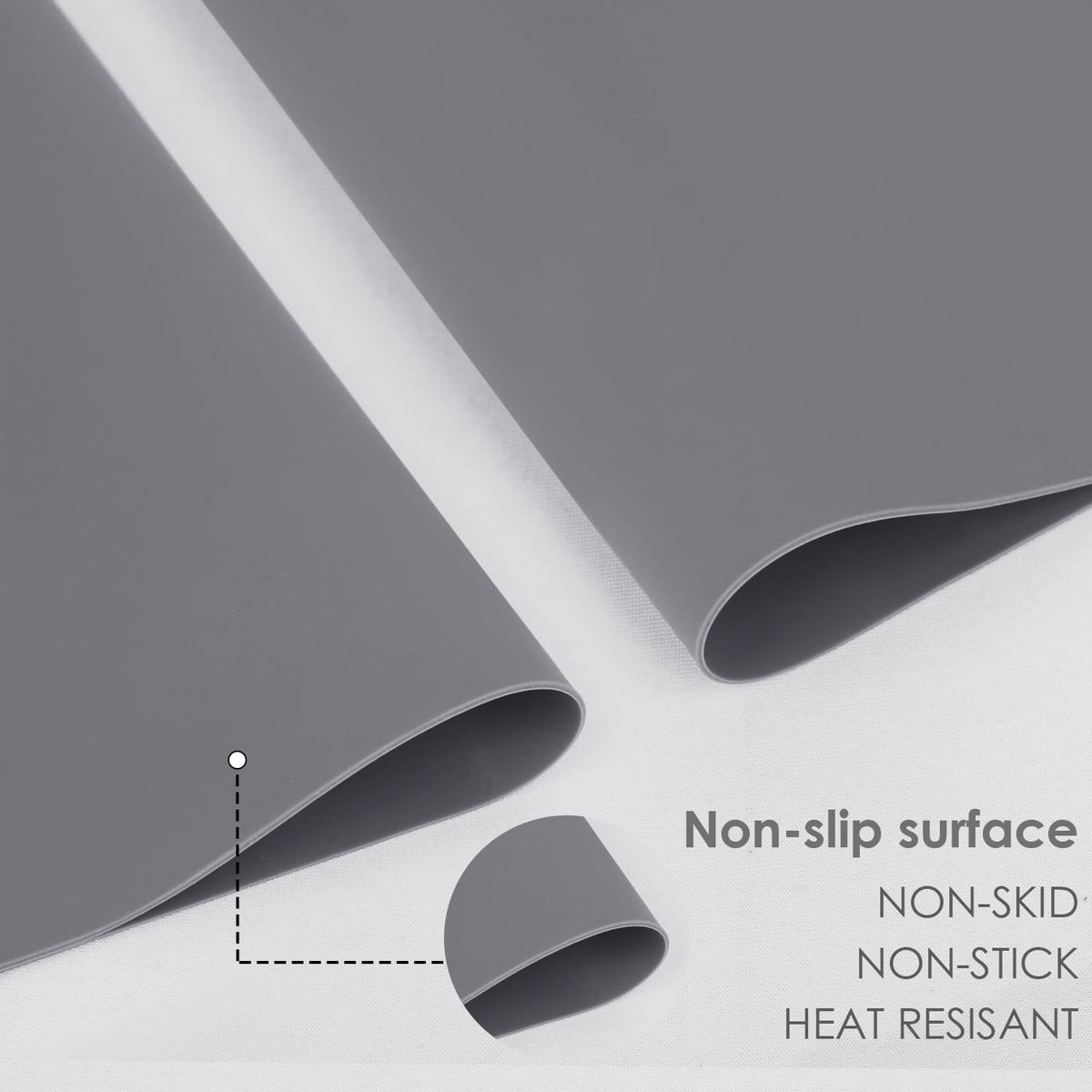 Extra Large Silicone Mats For Kitchen Counter, 27.6'' x19.7'' Silicone Placemats for Kids, Nonstick Nonskid Silicone Mat for Baking Crafts, Waterproof Heat Resistant Mat Coffee Mat, Dark Gray, 1Pcs
