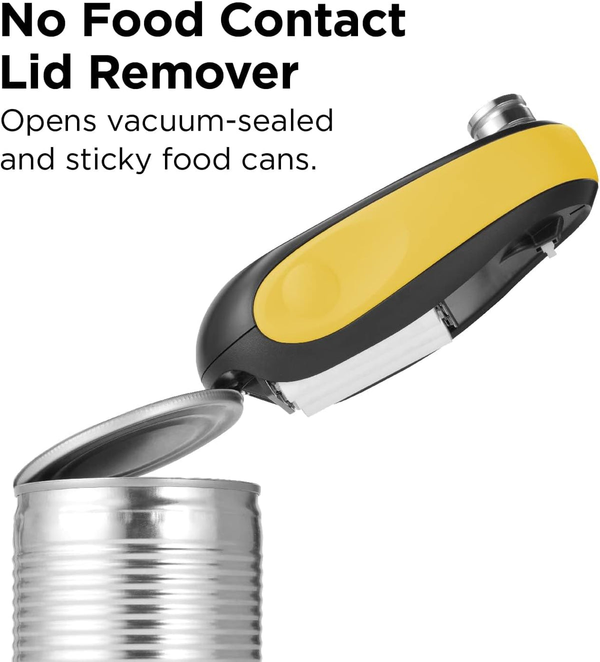 Kitchen Mama One-To-Go Electric Can Opener: One Touch, Auto Stop, Smooth Edge, Lid Lift, Safety, Automatic, Magnetic, Cordless, Battery Operated, Kitchen Appliance for Senior with Arthritis (Yellow)