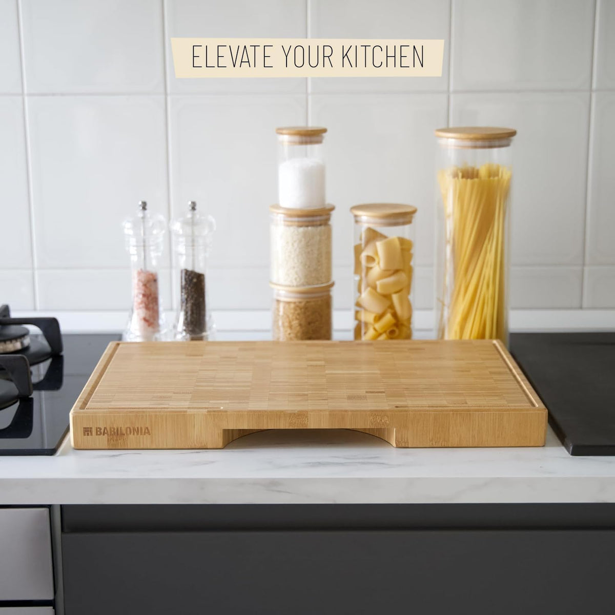 Premium Bamboo Cutting Board (ExtraThick 1,7"), Professional Chopping Butcher Block for Meat. Heavy duty EndGrain wood, Charcuterie boards, kitchen accessories