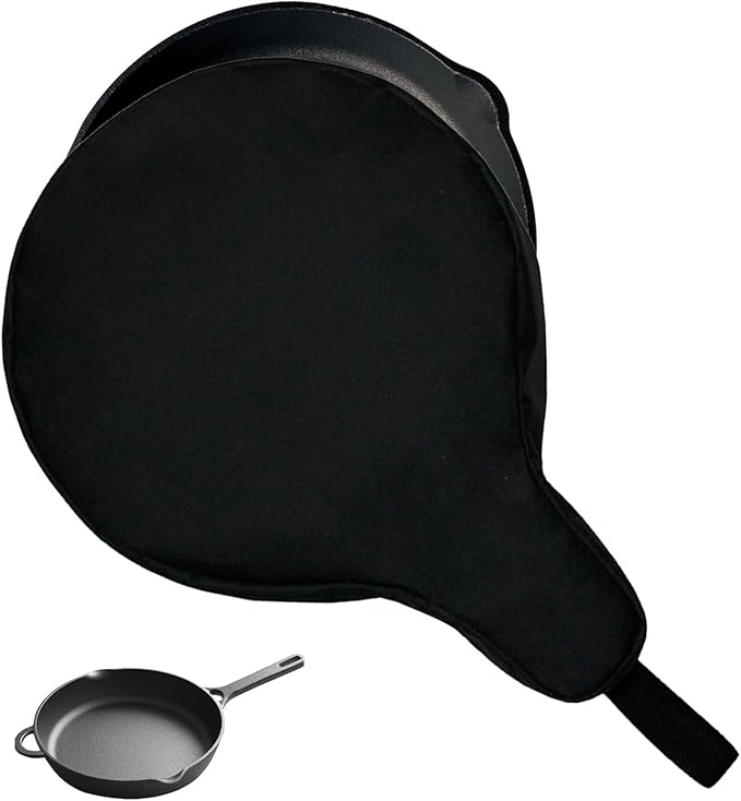 EATAKWARD Cast Iron Camping Skillet Bag for 8'' 10'' 12'' Skillets, Skillet Pan Storage Bag Water Resistant Frying Pan Bag with Hanging Loop, Lightweight Skillet Bag for Camping Outdoors,1pcs