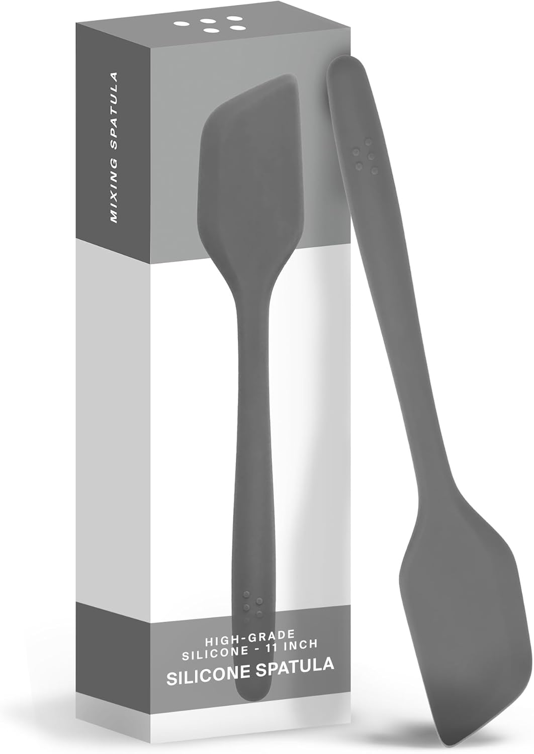 Misen Nonstick-Safe Silicone Spatula - Dishwasher Safe, Heat Resistant - Versatile Professional-Grade Kitchen Tool for Pancakes, Eggs, and Baking - Strong, Flexible, Durable Rubber Utensil - Gray