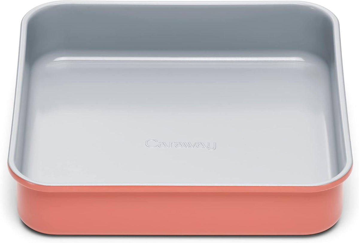 Caraway Non-Stick Ceramic 9” Square Pan - Naturally Slick Ceramic Coating - Non-Toxic, PTFE & PFOA Free - Perfect for Brownies, Lemon Bars, Cakes, & More - Perracotta