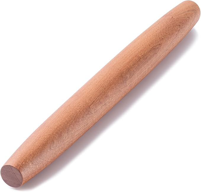 AISOSO French Rolling Pin, 15.75 Inches Wood Rolling Pins for Baking, Extra Long Classic Wooden Dough Roller for Fondant Pizza Pie Crust Cookie Pastry, Kitchen Baking Essentials, Brown