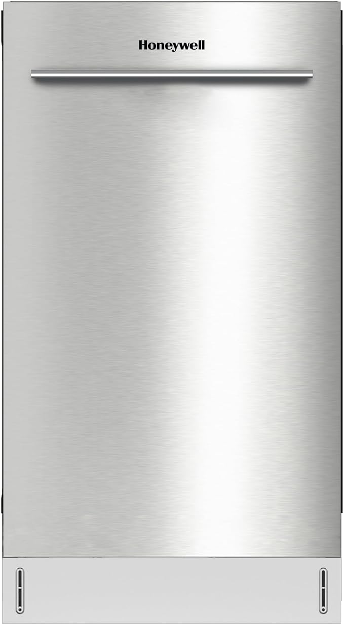 Honeywell 18-Inch Dishwasher with 8 Place Settings, 6 Washing Programs, Stainless Steel Tub, UL & Energy Star Certified, Stainless Finish