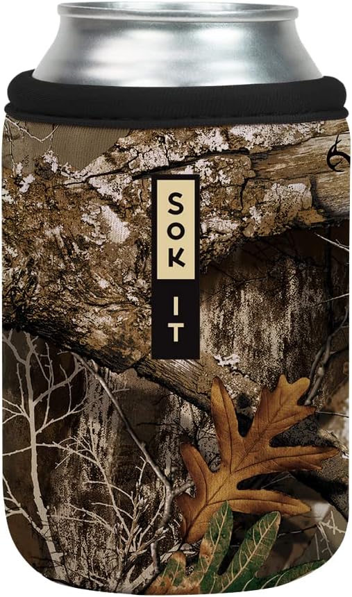 Sok It CanSok Sleeve for Beer & Soda Insulated Neoprene Cover (RealTree Edge Camouflage, 12oz Can Sleeve)
