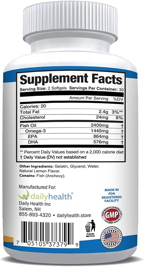 Omega 8060 2400mg Omega 3 Fish Oil Joint Health Supplement 60 softgel - 6 Month Supply - 6pk