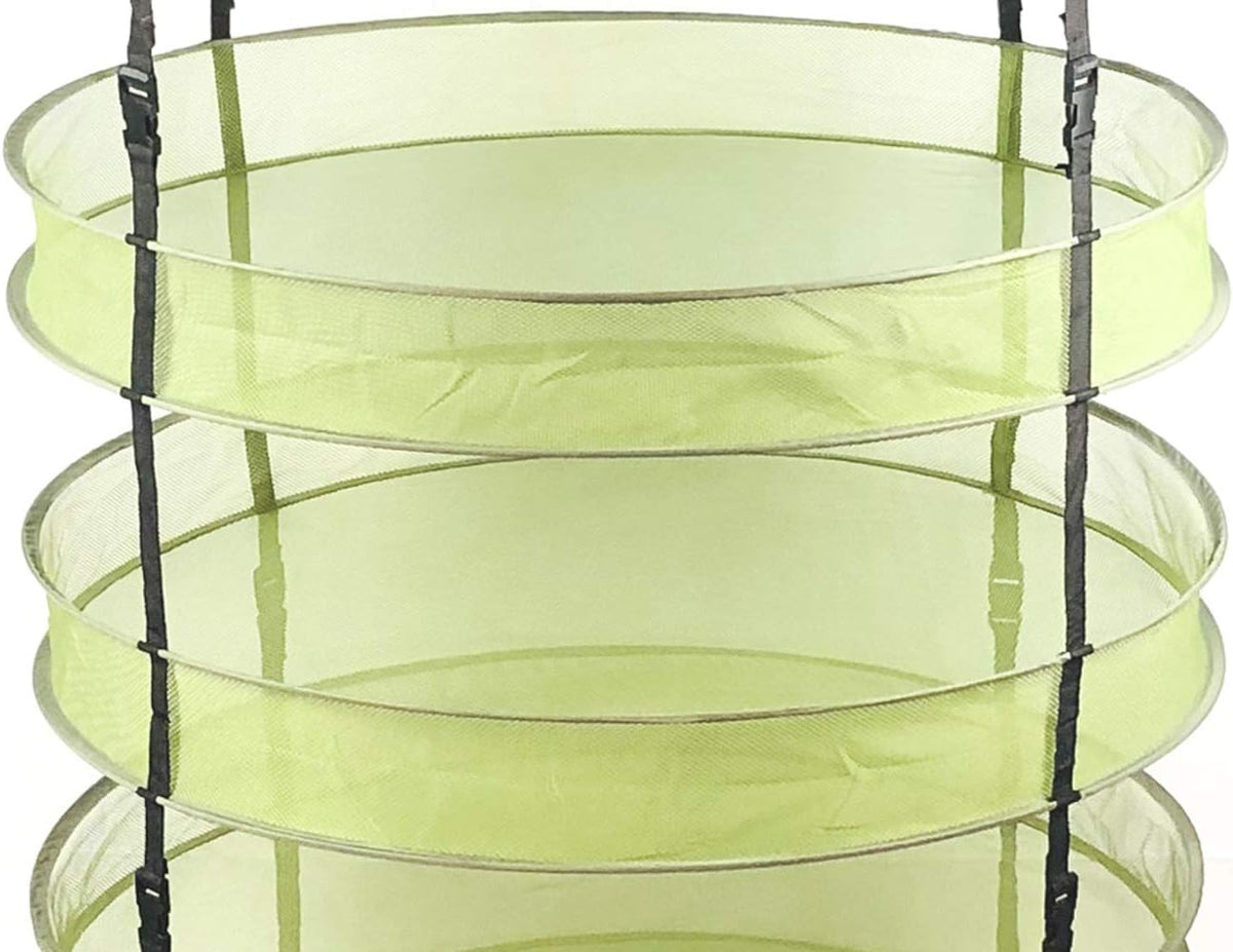 HORTIPOTS Hanging Drying Racks 2 FT Mesh Herb Dryer for Herbs and Clothes (2 FT Diameter, Green)