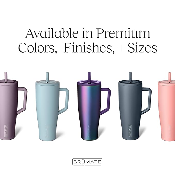 BrüMate Era 40 oz Tumbler with Handle and Straw | 100% Leakproof Insulated Water Bottle Tumbler with Lid and Flexible SoftSip Straw | Made of Stainless Steel | Cup Holder Friendly | 40oz (Kiwi)