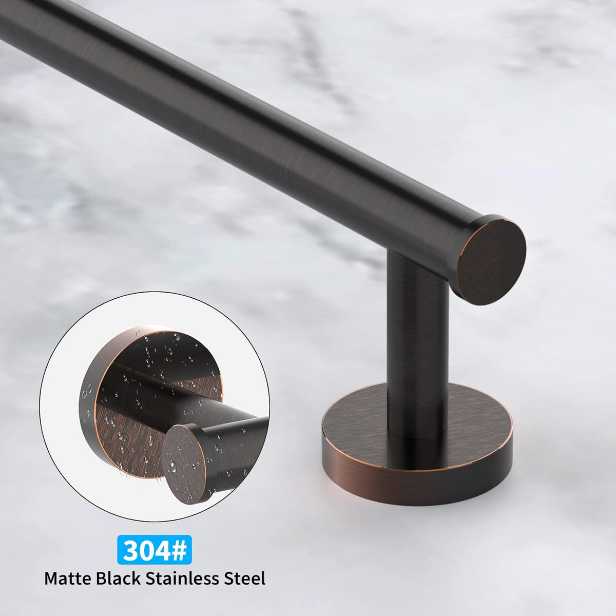 Cilee 2 Pieces Oil Rubbed Bronze Towel Bar Set, Hand Towel Holder Bathroom Hardware Set,24 Inch Towel Racks for Bathroom,Stainless Steel Wall Mount