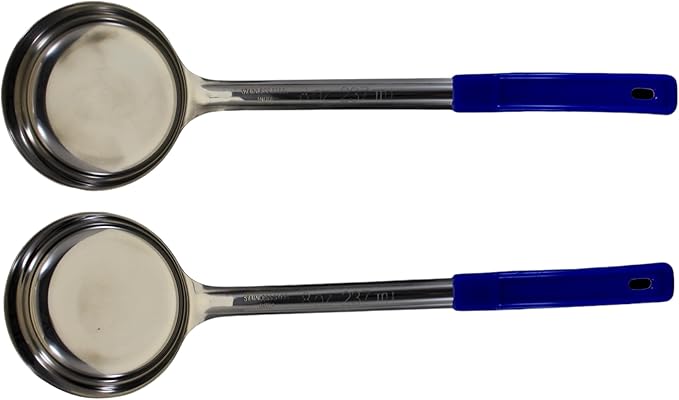 8 Ounce Solid Stainless Steel Portion Control Ladle Spoon for Measuring and Serving; Commercial Grade Serving Scoops [Pack of 12]