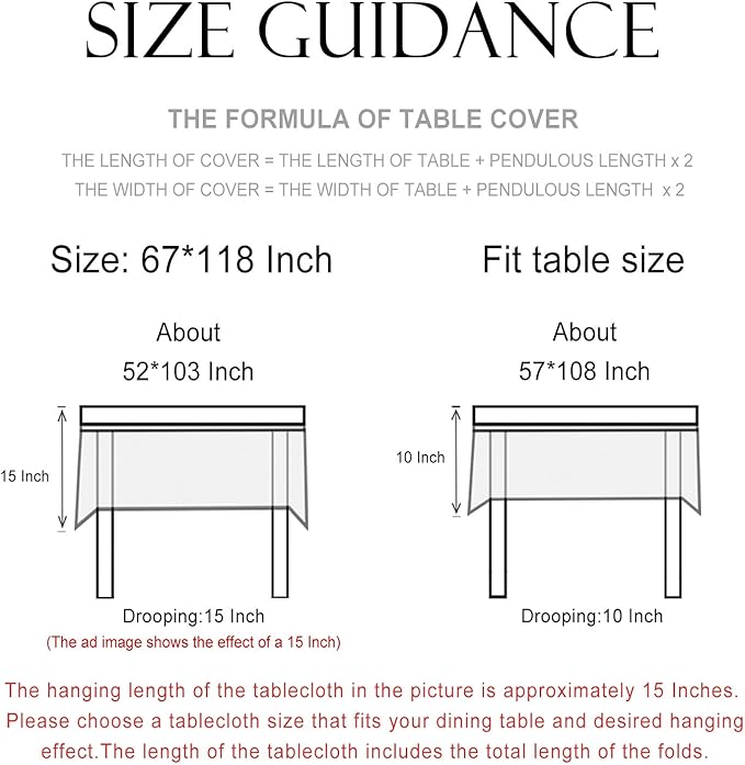 patdrea Designer Blue Tablecloth for Rectangle Table,Vintage Linen Leaves and Floral Pattern Extra Long Tablecloths,Floral Decor Cover for Kitchen Dining Christmas,Thanksgiving,67"x118"-Ivar a