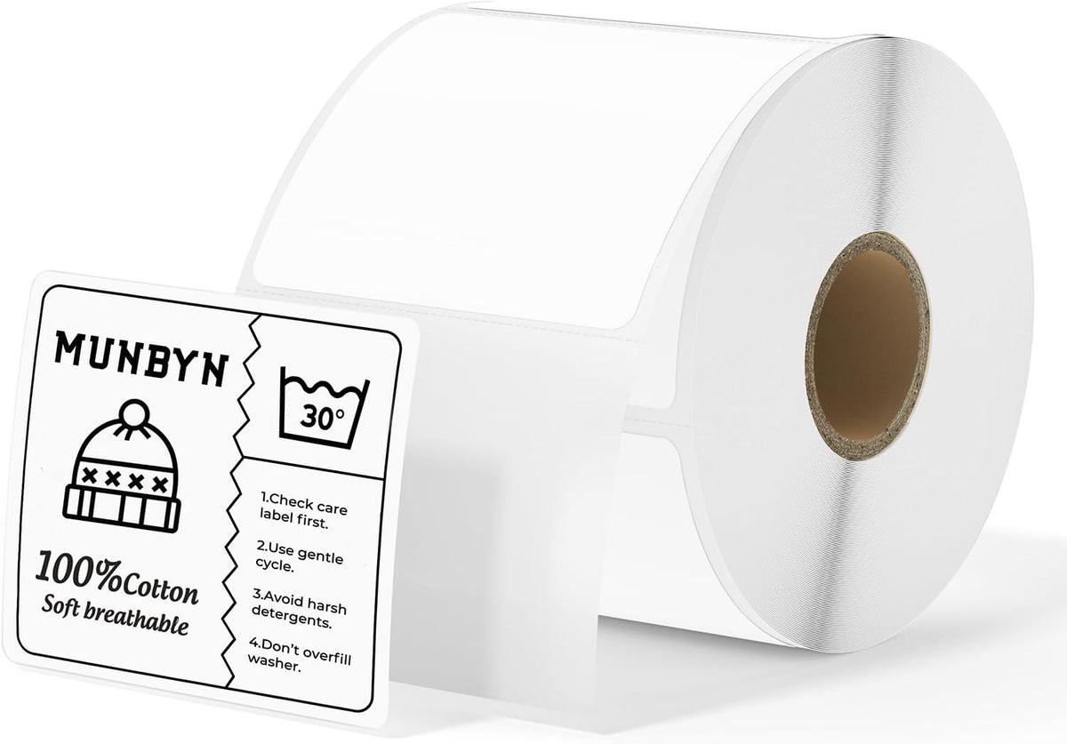 MUNBYN 3"x3" Square Thermal Labels, Compatible with Multiple Thermal Printers, Strong Adhesive, White Address Labels for Barcode, 500 Sheets/Roll