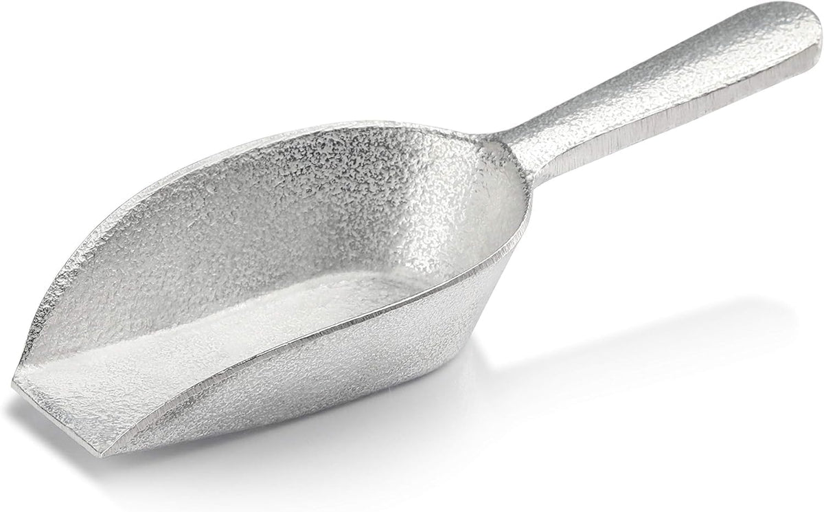 New Star Foodservice 34622 Cast Aluminum Flat Bottom Utility Scoop, 1oz, Extra Small Size, Silver (Hand Wash Only)