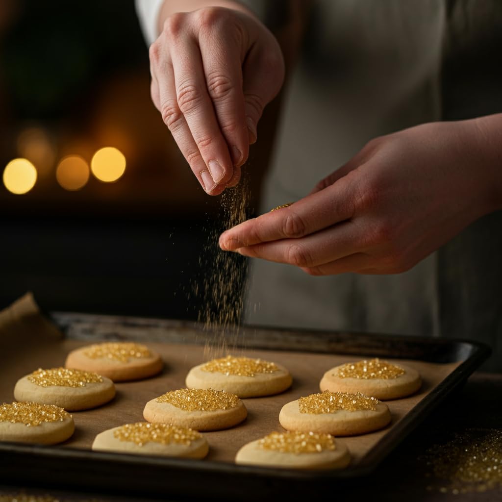 Bakerpan Gold Sanding Sugar for Baking & Cookie Decorating - 5 Ounce Edible Gold Sugar Sprinkles for Cookies, Cakes, Cocktails (Made In USA)