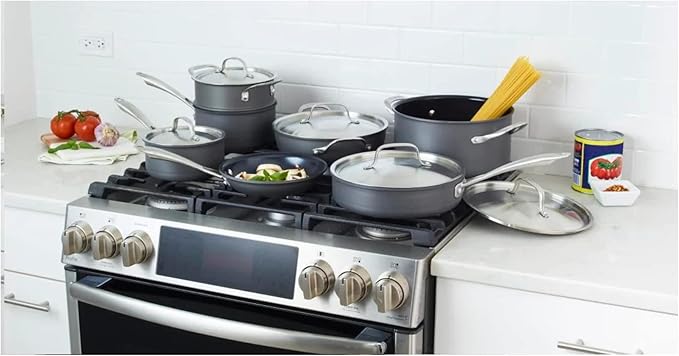 Cuisinart GG-12 GreenGourmet Hard Anodized 12-Piece Set, Black/Stainless Steel
