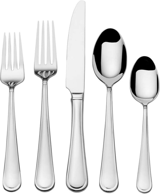 Mikasa, Virtuoso Flatware Service for 12, 65 Piece Set, 18/10 Stainless Steel, Silverware Set with Serving Utensils