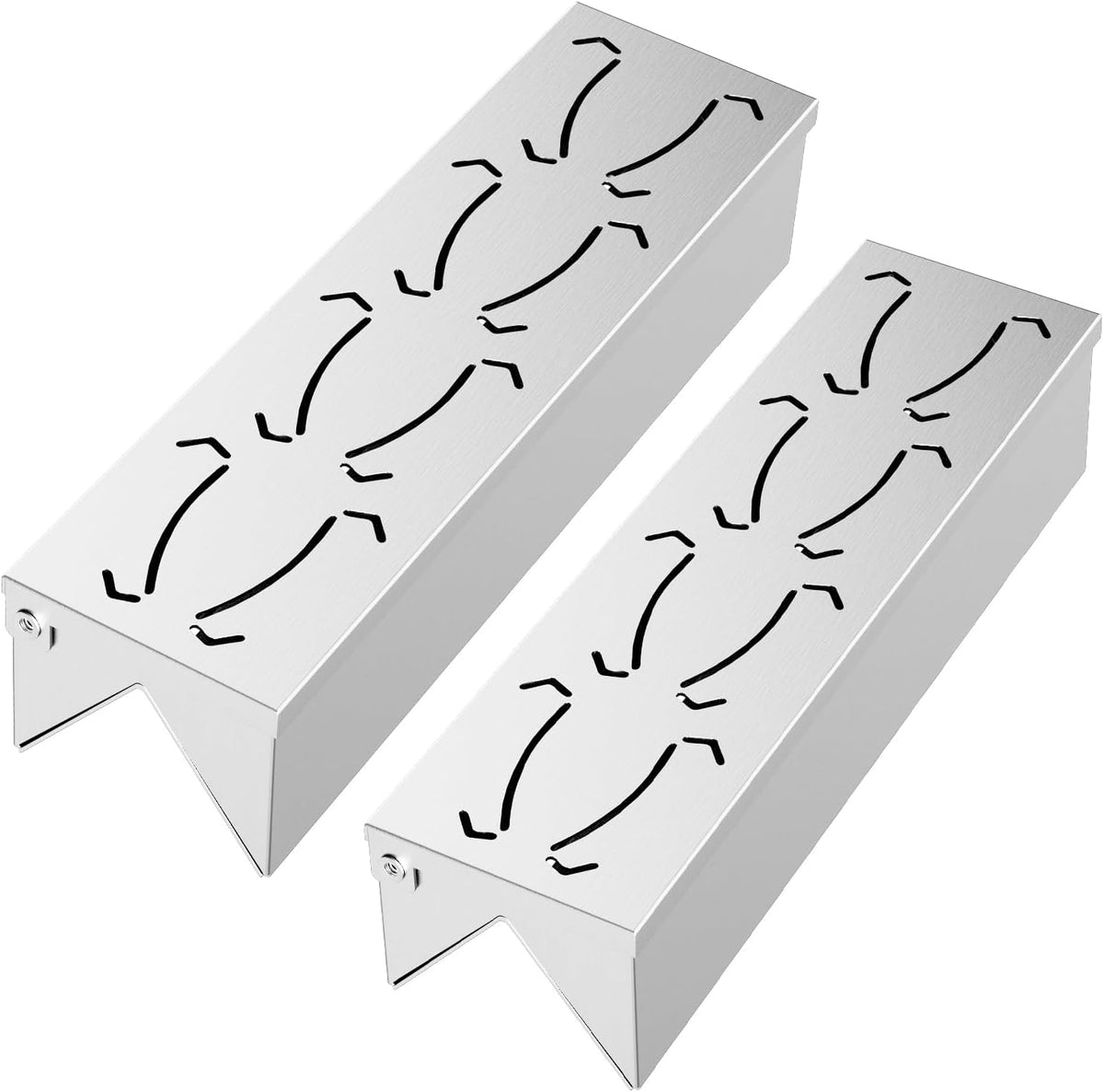 Smoker Box for Gas Grilling | 2 Pack Wood Chip Smoke Box for Gas Grill | V-Shaped Design for Maximum Smoke Production | Durable & Convenient Hinge Lid - Set of 2 Sizes (12" & 11.25")