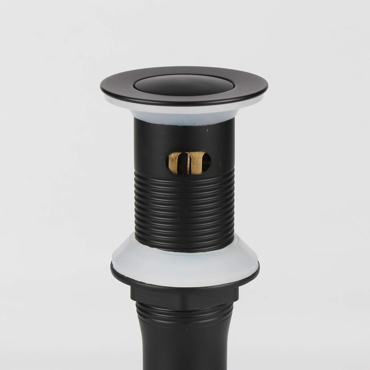 Detachable Basket Pop Up Drain Stopper with Overflow, Bathroom Lavatory Vanity Vessel Sink Drain, Black