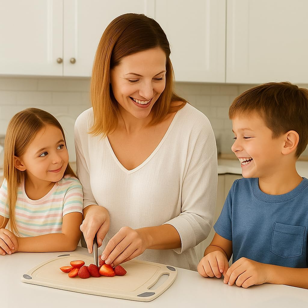 2-Piece Reversible Cutting Board Set Made from Natural Food Grade Wheat Straw Material - Eco-Conscious Alternative to Plastic - Gluten Free & BPA Free Chopping Boards for Kitchen