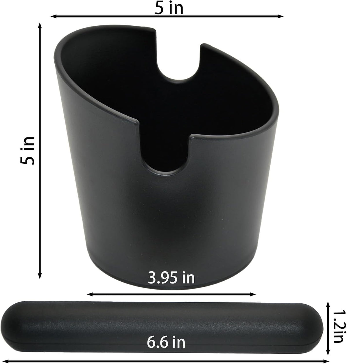 5 inch Coffee Knock Box Espresso Knock Box with a longer detachable Knocking Rod Shock-Absorbent Durable Non-Slip Base Espresso Machine Accessories Espresso Dump Bin for Home/Office