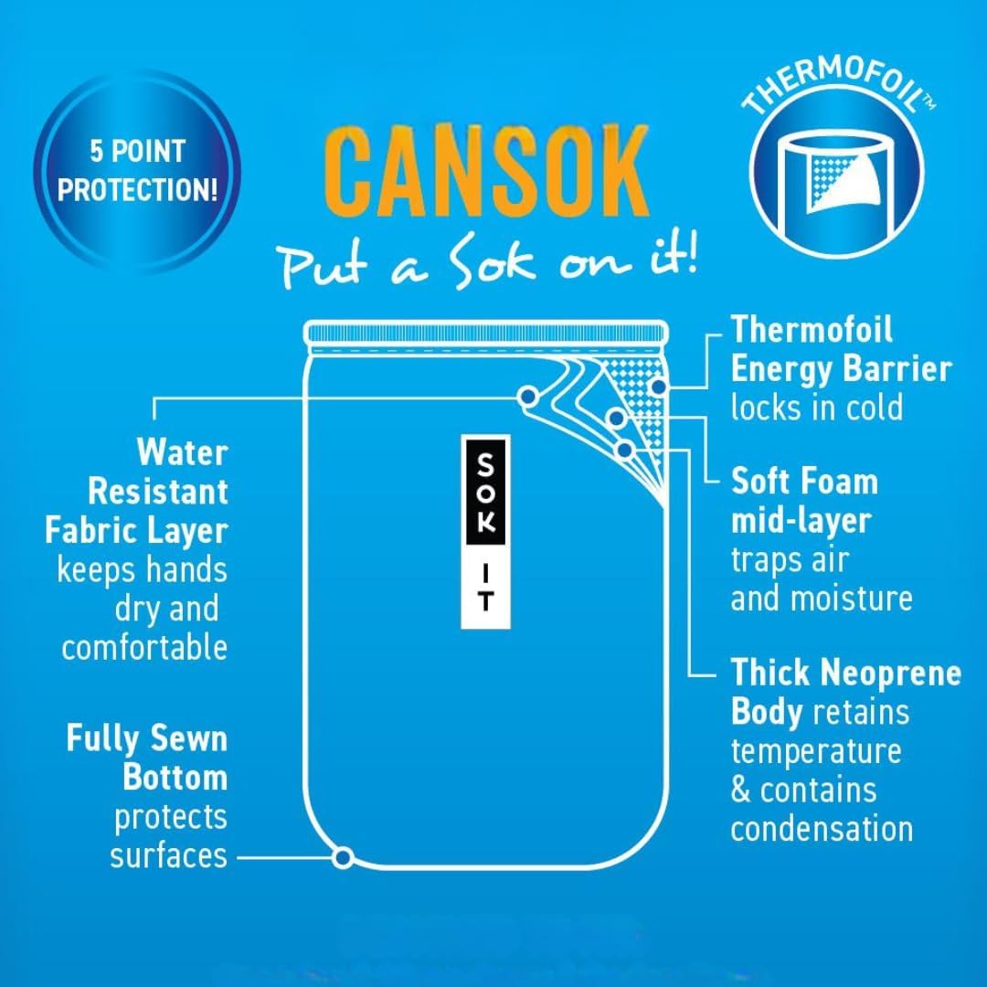 Sok It CanSok Sleeve for Beer & Soda Insulated Neoprene Cover (Foggy Woods, 12oz Slim Can Sleeve)