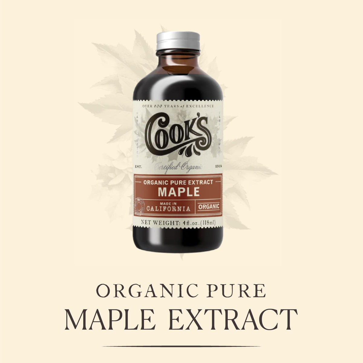 Cook's, Organic Maple Extract, Premium Maple Sap from Vermont's Finest Maple Trees, 128 Ounces (1 Gallon)