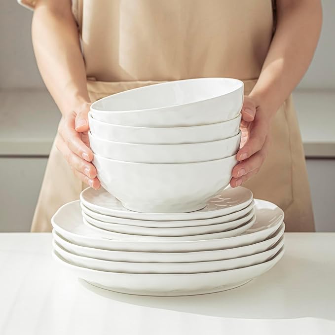 Soup Bowls, 7 Inch Oatmeal Bowls, Kitchen Bowl Set, Microwave and Dishwasher Safe, Scratch Resistant, Set of 2