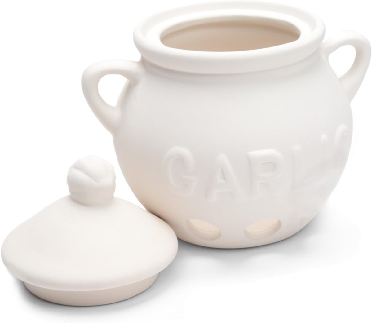Fox Run Garlic Keeper and Storage, White Ceramic, 5.25" x 4.25" x 5.5"