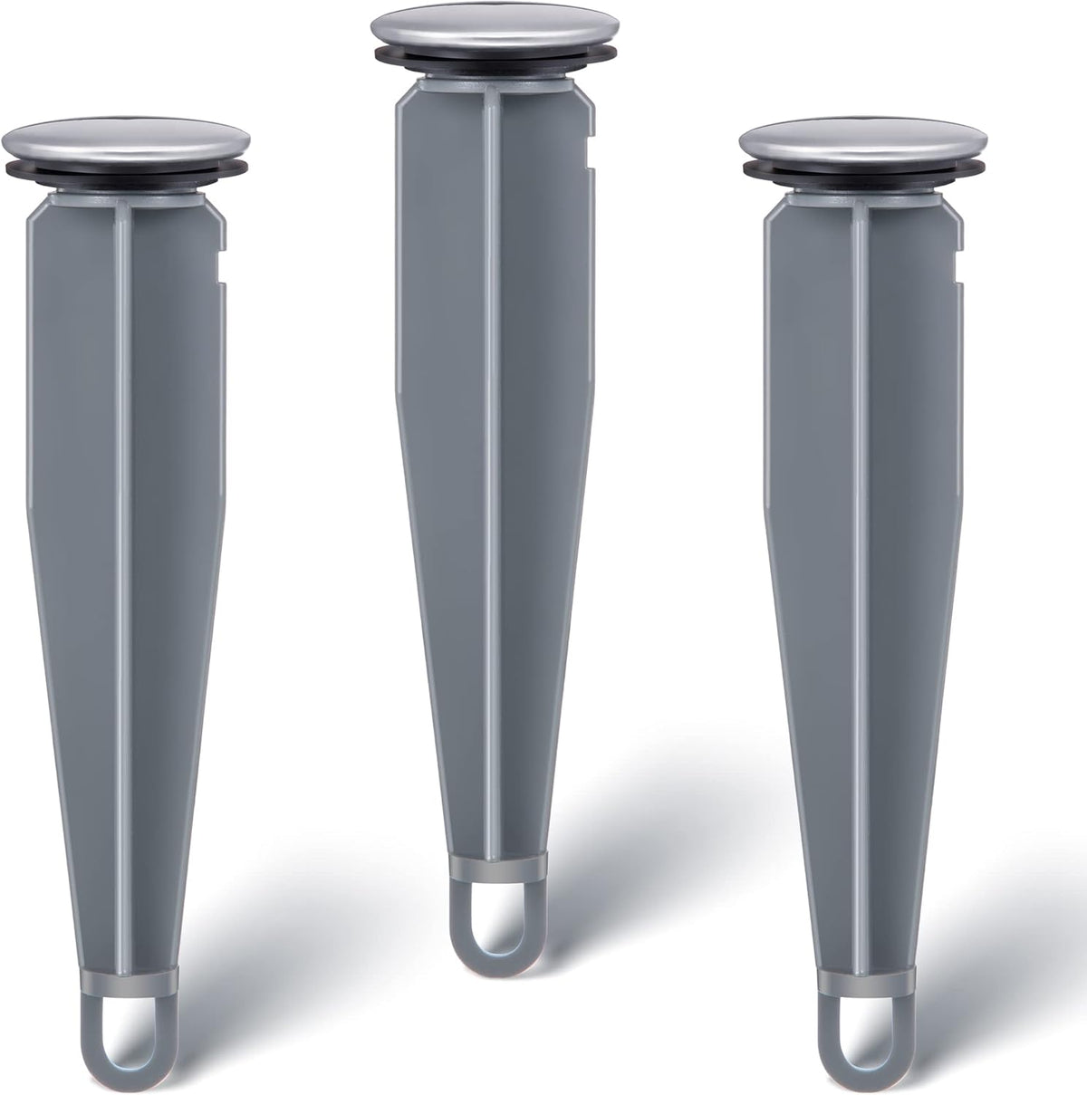 Enhon Pop up Stoppers Compatible with Moen Drain Components, Chrome Bathroom Sink Drain Plunger, 4-7/8 Tall, 1-1/4 Cap Dia, with 1 Mounting Hole and Gasket Seal, Replacement for 88994 (3 Pack)