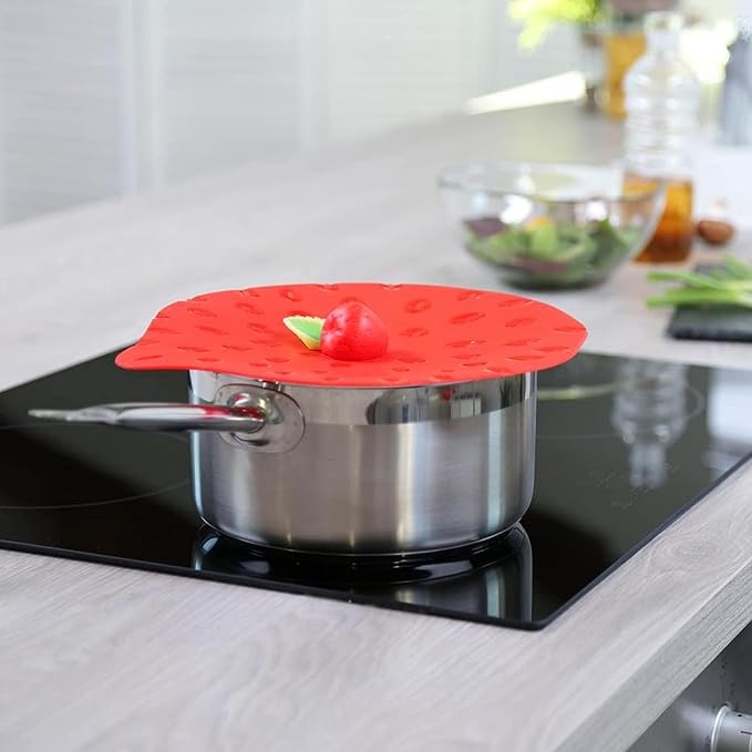 Charles Viancin - Berries Lid Gift-Box - Set of 4 Silicone Lids for Food Storage and Cooking - 11''/28cm + 9''/23cm + 8''/20cm + 4''/10cm - Airtight Seal on Any Smooth Rim Surface