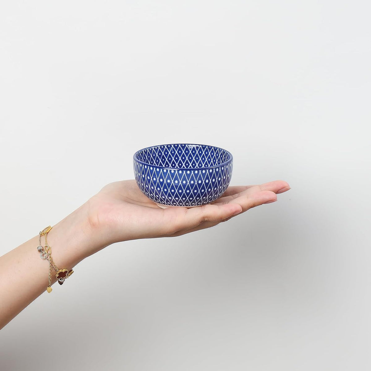 Selamica Ceramic 4 OZ Dipping Bowls Set, 3.5 Inch Mini Bowls for Dipping, Side Dishes, Microwave Dishwasher Safe, Set of 6, Vintage Blue