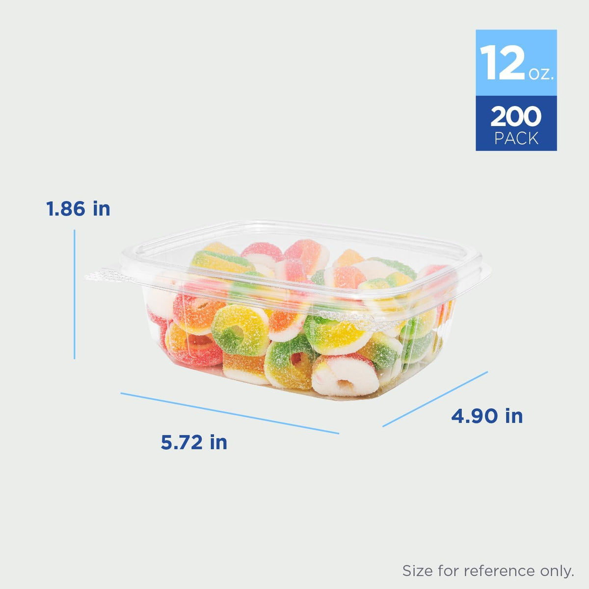 Karat PET Hinged Deli Containers with Lids - Perfect for Pasta Salads, Fruit, Deli Sides, and Home Meal Prep - Clear Plastic Food Containers, Take Out Containers (12oz)