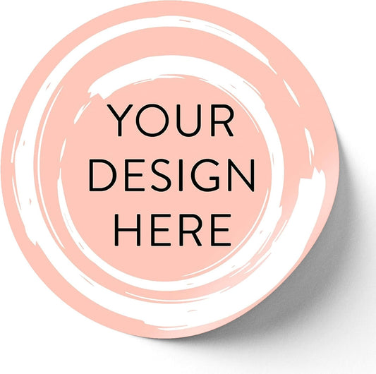 100 Custom Vinyl Stickers - Upload Your own Image, Text, Design, Logo - Personalized Logo Labels for Handmade, Packaging, Bottle, Jars, Candle, Brand Stickers (Peach, 6x6)
