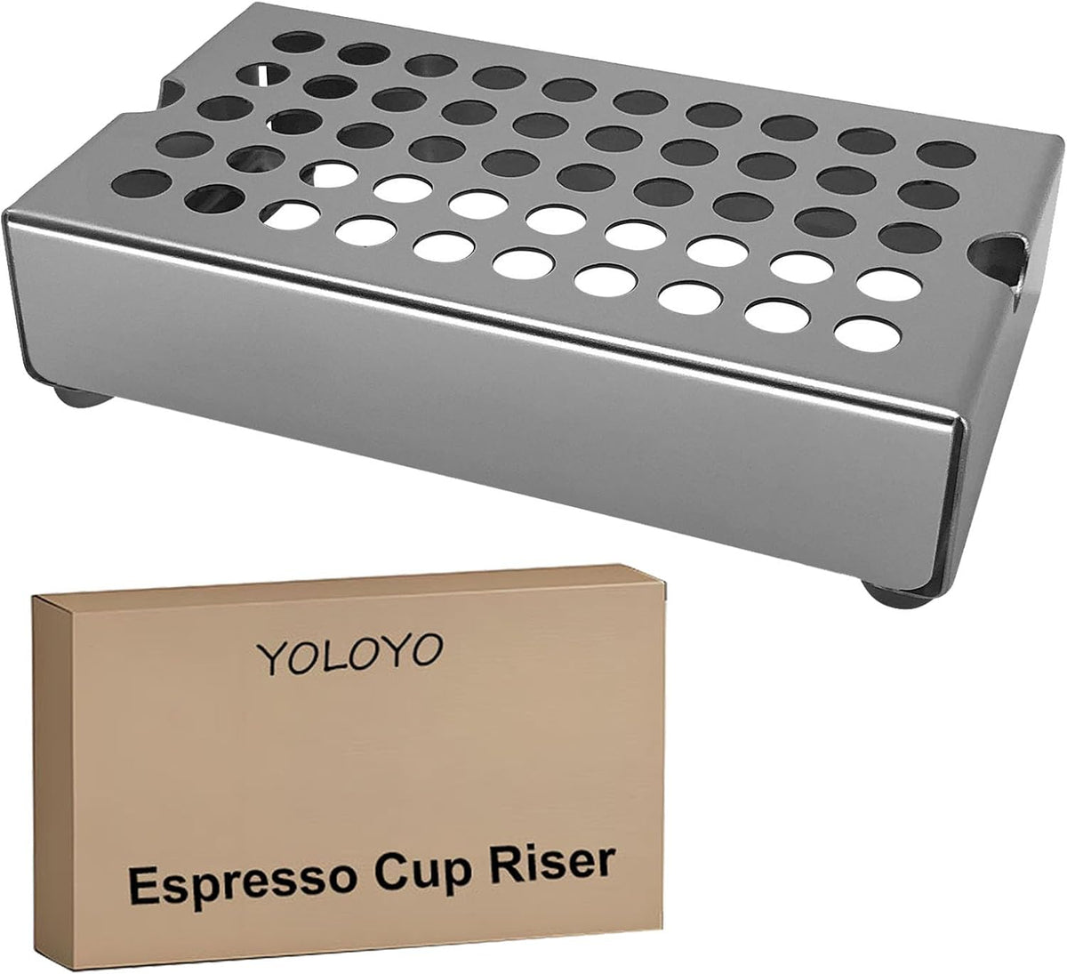 Espresso Cup Riser Stand, Premium Stainless Steel Coffee Drip Tray, Coffee Mug Holder Stand for Espresso Machines, Height 40mm