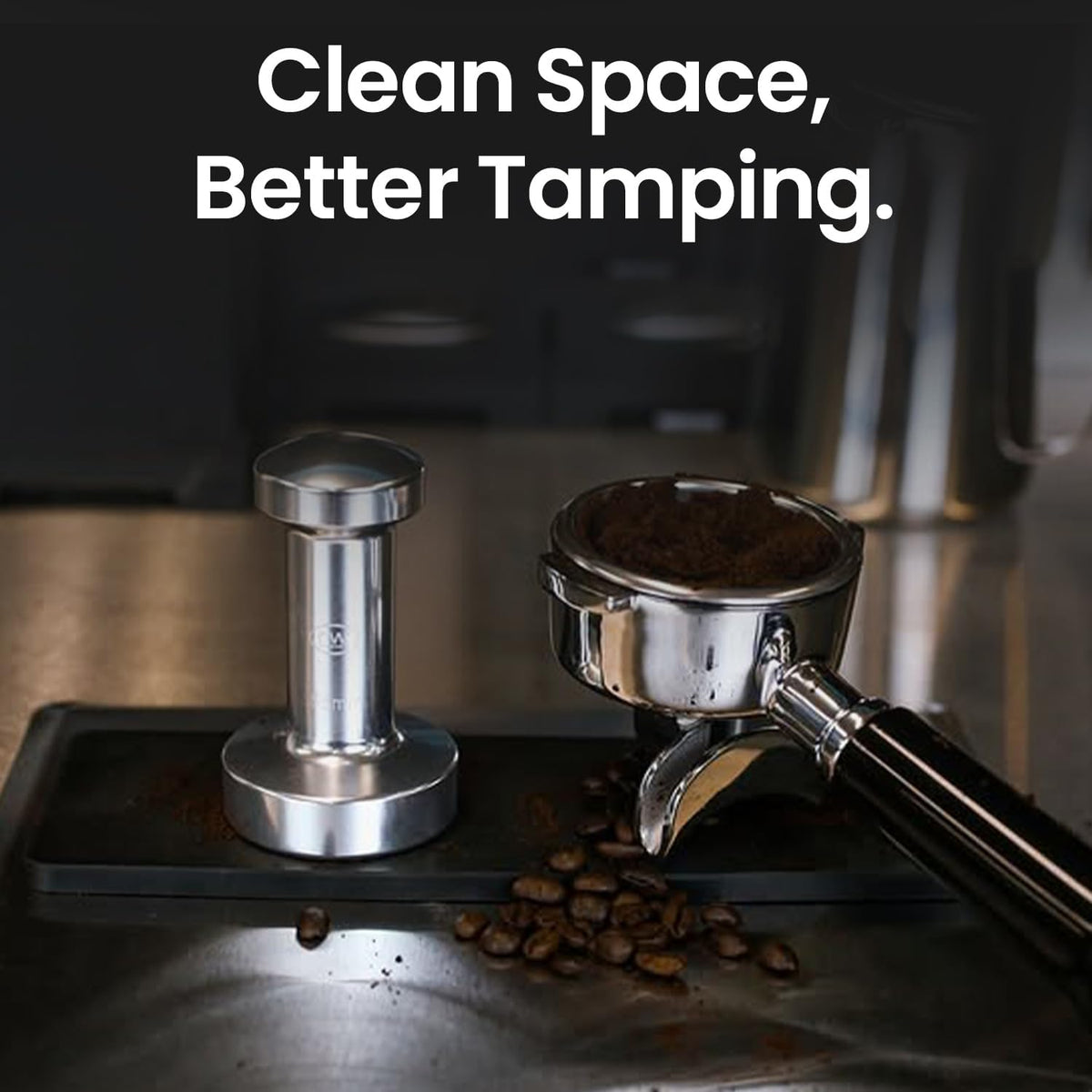 Rattleware Premium Black Espresso Tamping Mat 8.75" x 3" – Dense and Durable Non Slip Rubber – Heat Resistant Countertop Protection – Barista Coffee Station Essentials