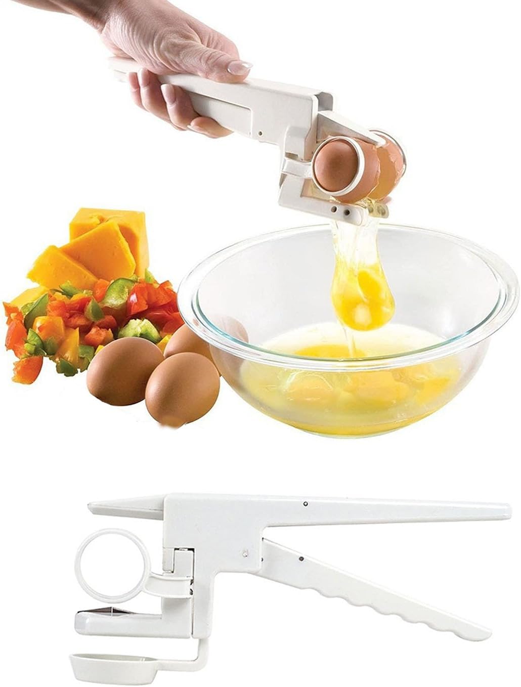 Egg Shell Opener-2025 New Egg Shell Opener for Raw and Hard Boiled Eggs,Stainless Steel Egg Cracker Tool for Cutting Eggs,Egg Separator Kitchen Gadgets for Cooking Bakery!