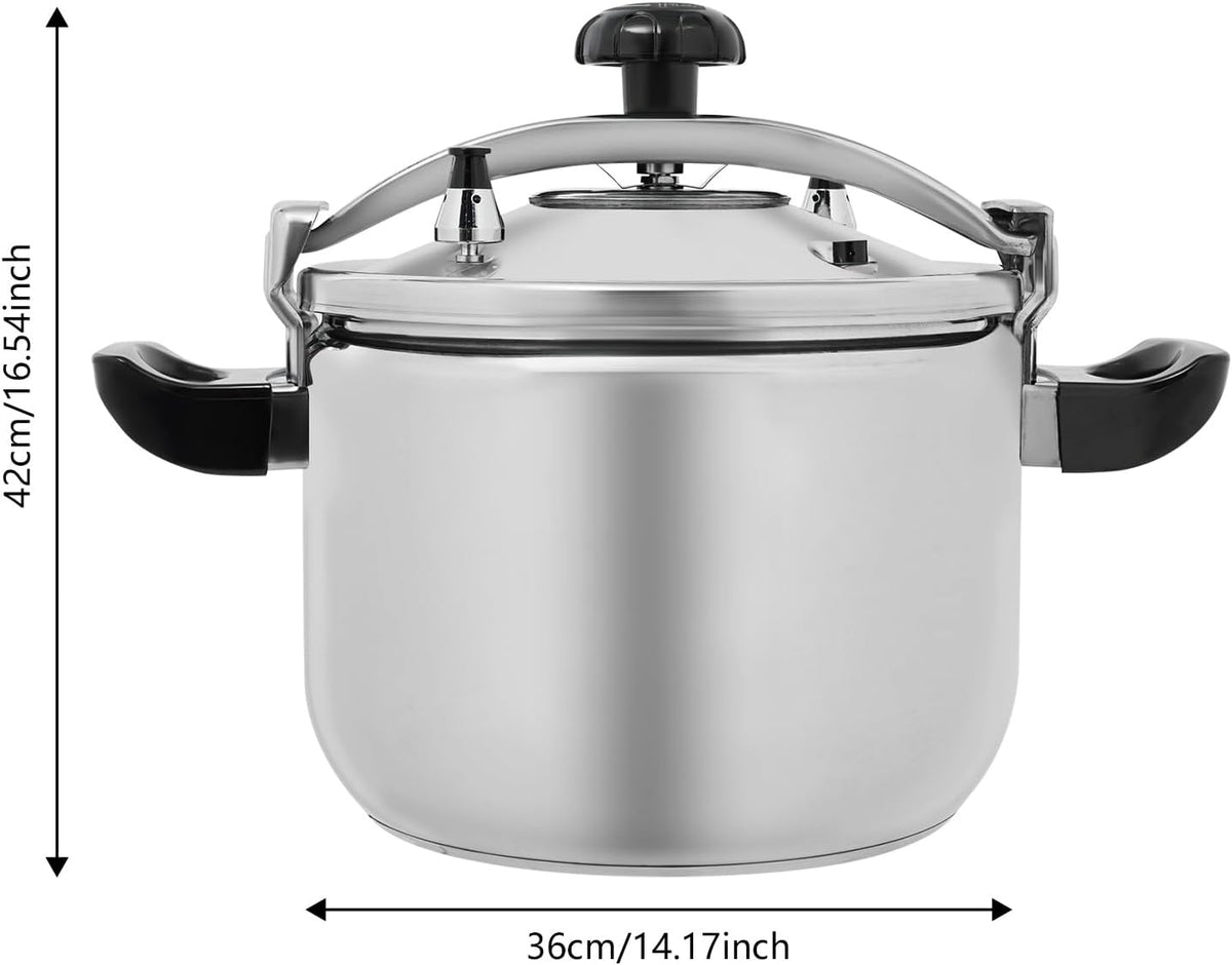 27.5 Quart Pressure Cooker Stainless Steel Pressure Canner, Large Capacity, Commercial Pressure Cooker Clamp On Type, Double Valves for Family or Commercial Use