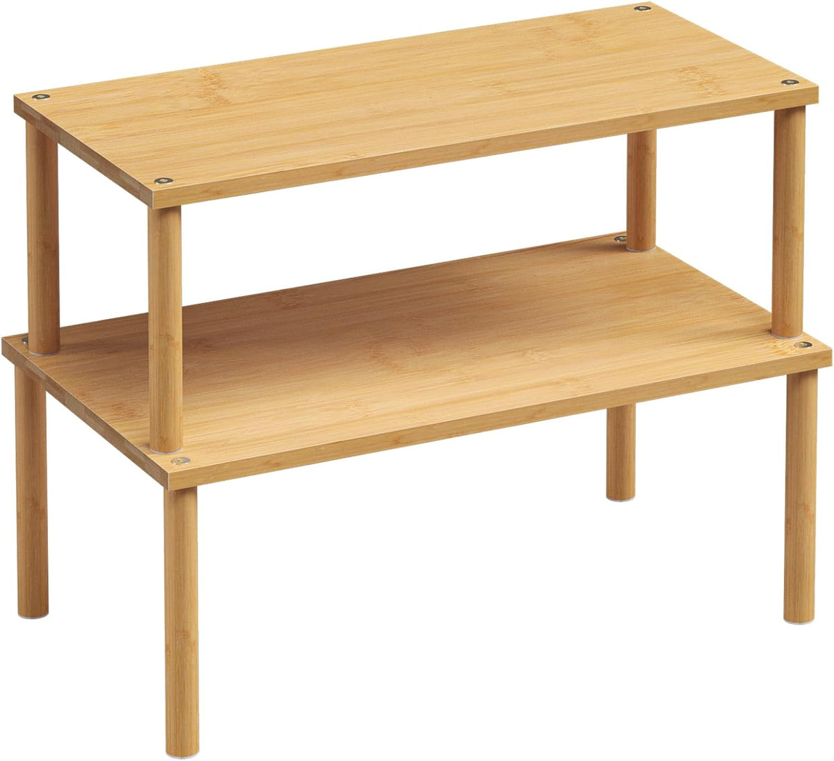 Cabinet Organizer Shelf(Set of 2),Kitchen Counter Shelves,Bamboo Stackable Expandable Spice Rack Countertop(Large)