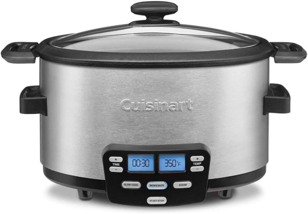 Cuisinart MSC-400 3-In-1 Cook Central 4-Quart Multi-Cooker: Slow Cooker, Brown/Saute, Steamer, Silver