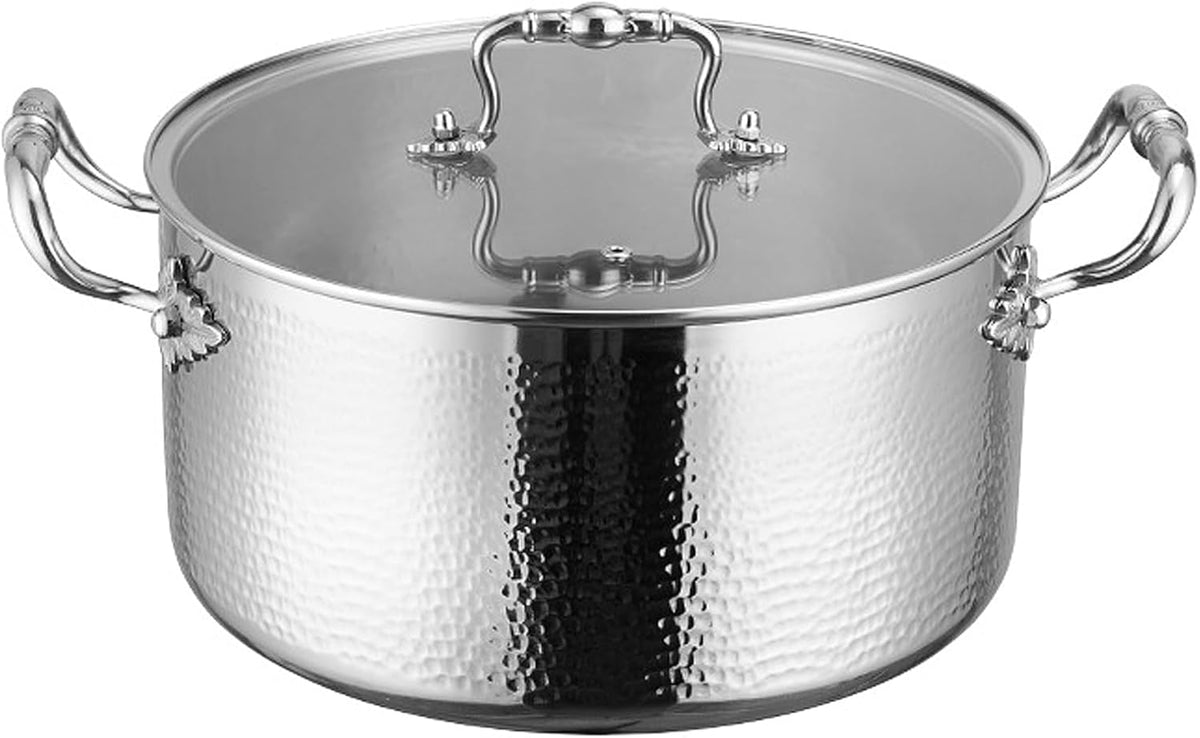 Stainless Steel Stock Pot with Visible Lid for Pasta, Soup, Spaghetti, Nonstick Thick Bottom Stockpot, Induction Pasta Pot Compatible with All Cooktops, Dishwasher Safe,8.5QT