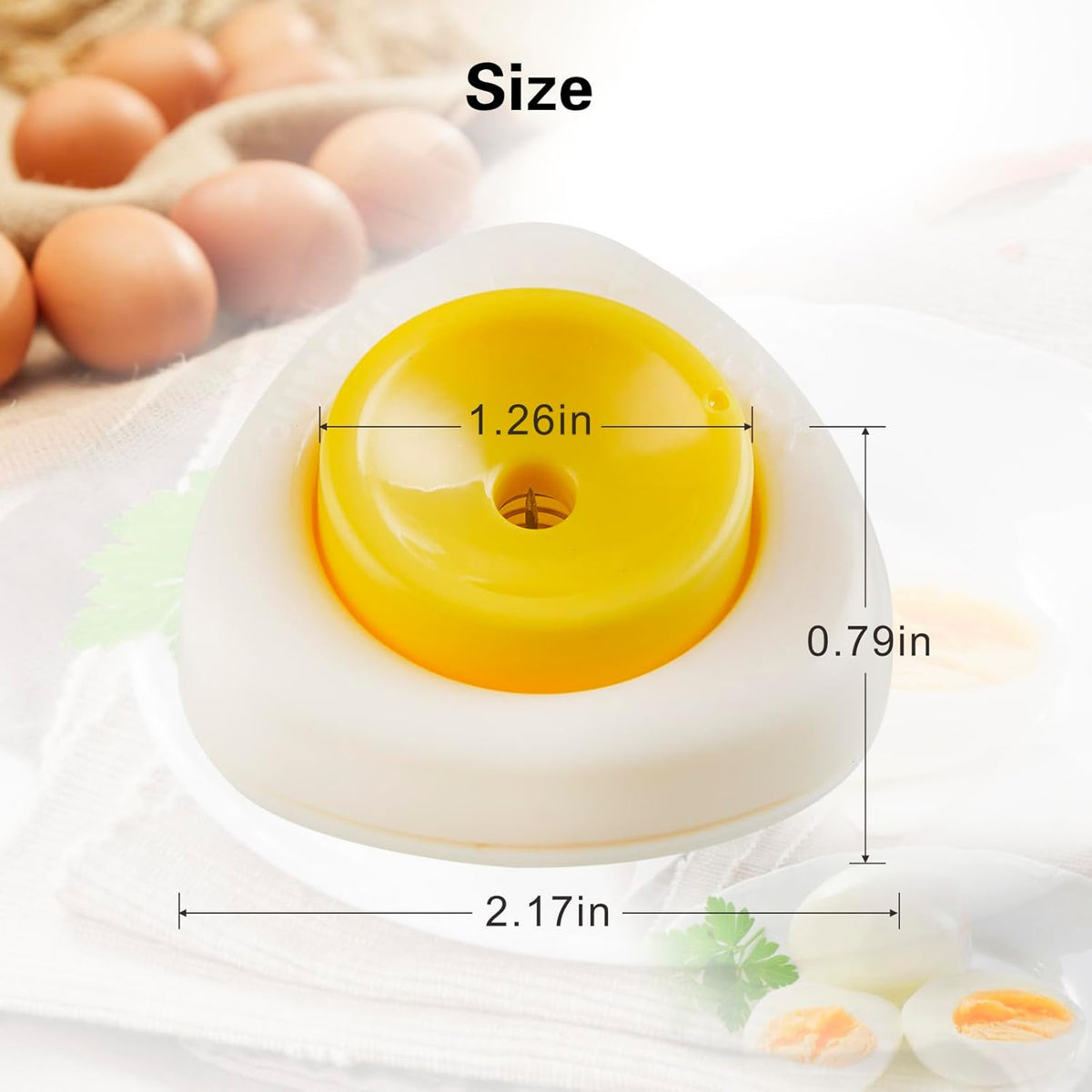 Egg Piercers for Raw Eggs, Egg Hole Poker Egg Separator Tools for Kitchen Gadgets for Hard Boiled Eggs Simple Egg Punchers Piercer with Retractable and Sharp Pin 2 Pack, Yellow, White