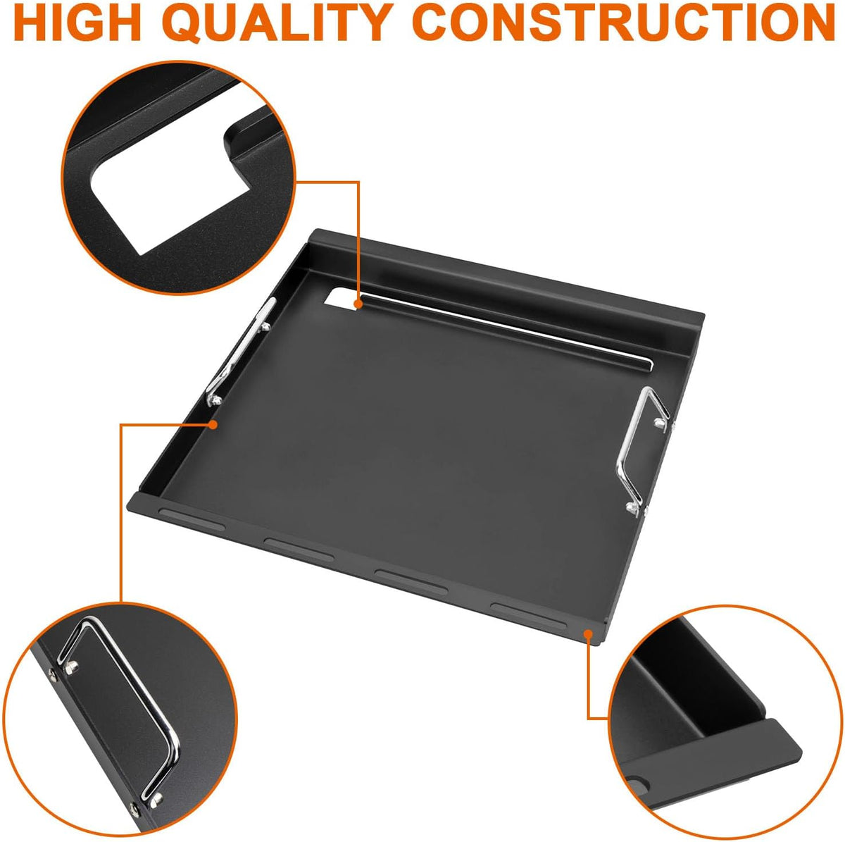 Full-Size Griddle Inserts for Weber Spirit I & II 200 Series Grills, Flat Top Grill Griddle for GS4 Spirit E-210 E-220 S-210 S-220, Rectangular Grill Insert Replacement for 7637 Grates