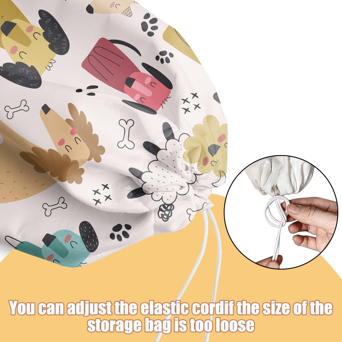 Dog Plastic Bag Holder, Wall Mount Grocery Bag Holder, Plastic Storage bag, Pull Rope Free Adjustment, Plastic Bag Holders for Grocery Bags, Plastic Bag Dispenser for Pantry Kitchen, Dog Lover Gifts