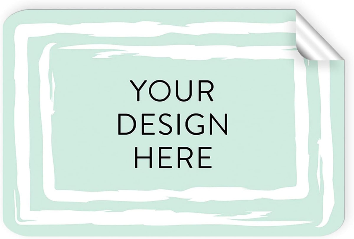 100 Custom Vinyl Stickers - Upload Your own Image, Text, Design, Logo - Personalized Logo Labels for Handmade, Packaging, Bottle, Jars, Candle, Brand Stickers (Mint, 4x2)
