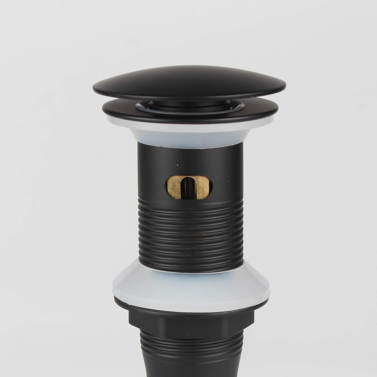 Bathroom Lavatory Vanity Vessel Sink Detachable Basket Drain, Pop Up Drain Stopper with Overflow, Black