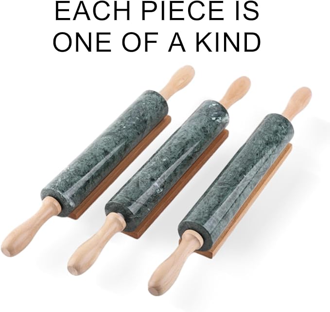 Koville Marble Rolling Pin, Non-Stick Stone Dough Roller, Rolling Pin for Baking,Pasta, Dumpling, Ravioli, Fondant,Pie Crust, Kitchen Baking Pastry Tools