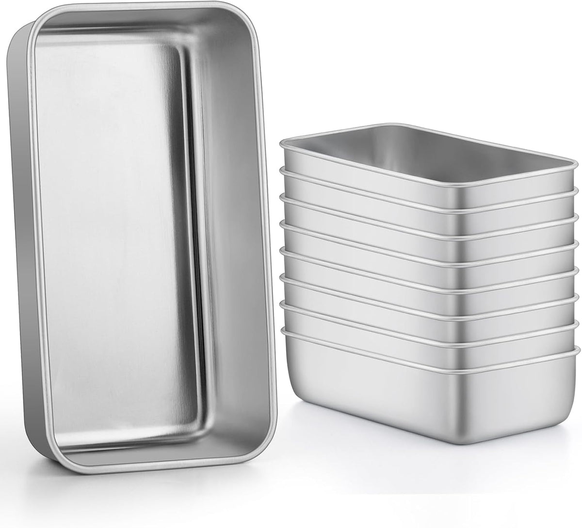 LIANYU 9 Pack Bread Loaf Pans for Baking 9x5Inch, Stainless Steel Meat Bread Baking Pans, Loaf Tin for Homemade Banana Sandwich Sourdough