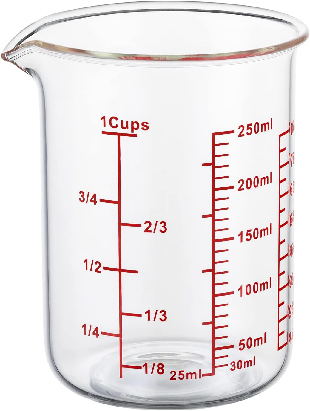 Ackers Glass Measuring Cup 1 Cup,8oz Borosilicate Liquid Measuring Cup with Spout