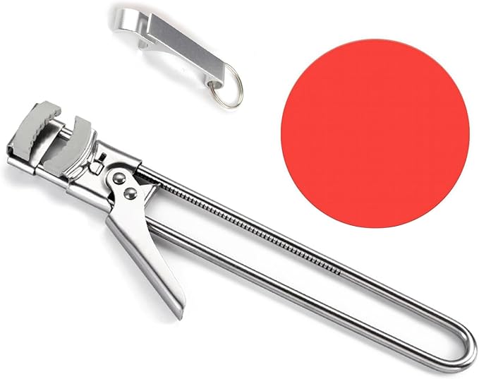 Jar Opener for Weak Hands - Removes Tight Jar Lid for Seniors with Arthritis - Adjustable Jar Opener - Multi Opener Set with Jar Opener Gripper Pad and Bottle Opener Keychain